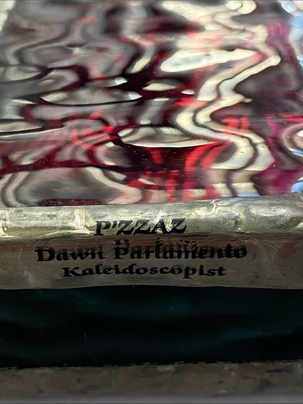 Vintage Dawn Parlamento Signed “ P’ZZAZ” Stained Glass Kaleidoscope 6”x3”x1.5”